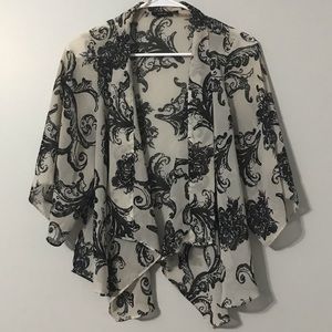 Sheer Open Front Blouse